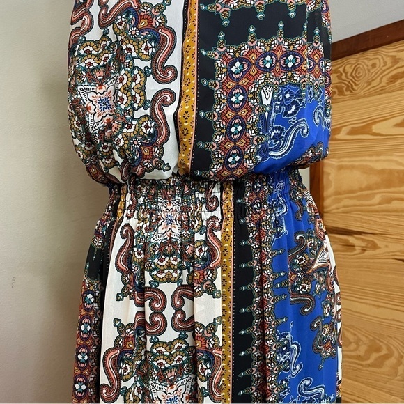Sweet Storm Multicolor Sleeveless Patterned Maxi Dress Medium - Picture 6 of 10